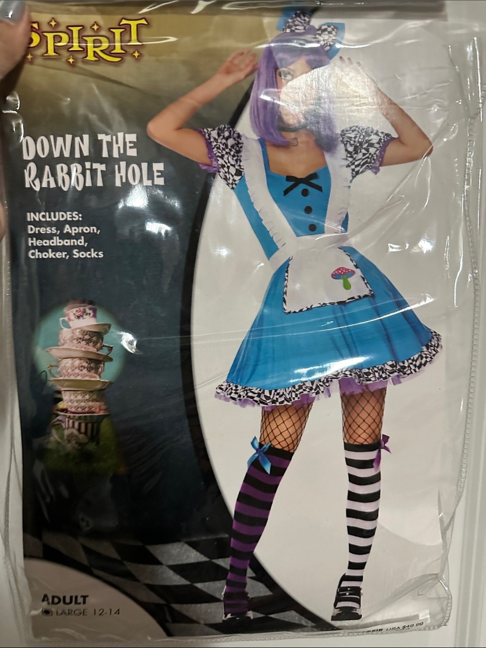 Spirit Blue and White 'Down the Rabbit Hole' Women's Costume